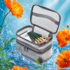Wholesale of new cross-border mesh makeup bags, travel cosmetics storage bags, large-capacity double-layer mesh toiletries bags Specification image